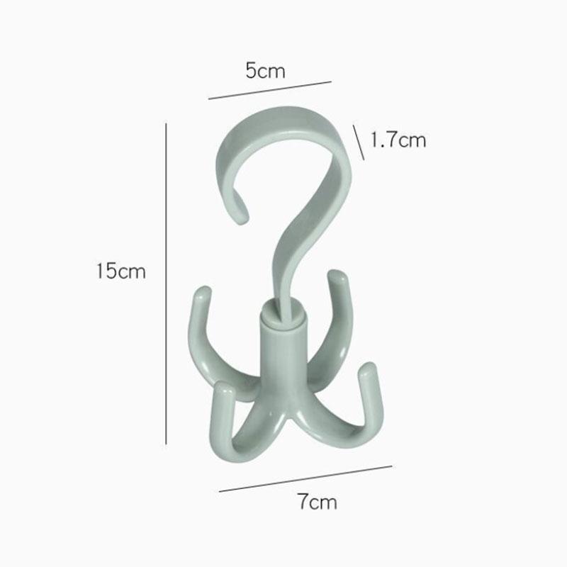 1/3PCS 360° Rotatable Towel Rack 4 Hooks Plastic Handbag Hat Clothes Ties Bag Holder Shelf Organizer Belt Closet Hanger Hanging Storage Hook