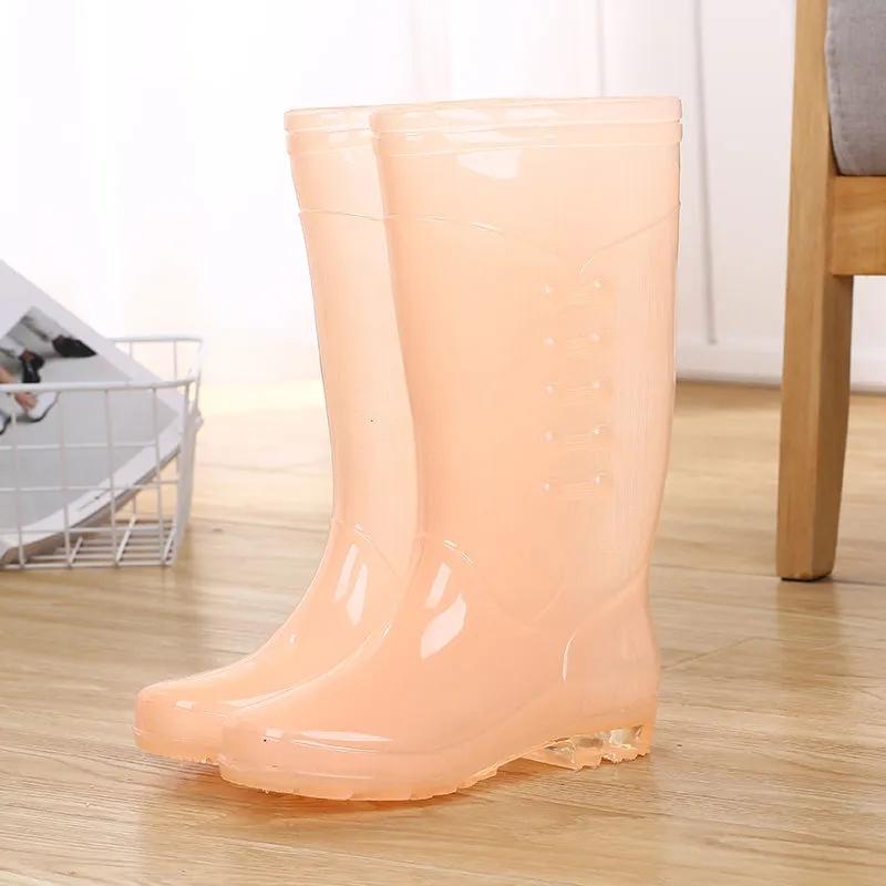 Rain Boots Women's High Tube Thick Bottom Non-slip Waterproof Shoes Women's Fashion Rubber Shoes Work Water Boots