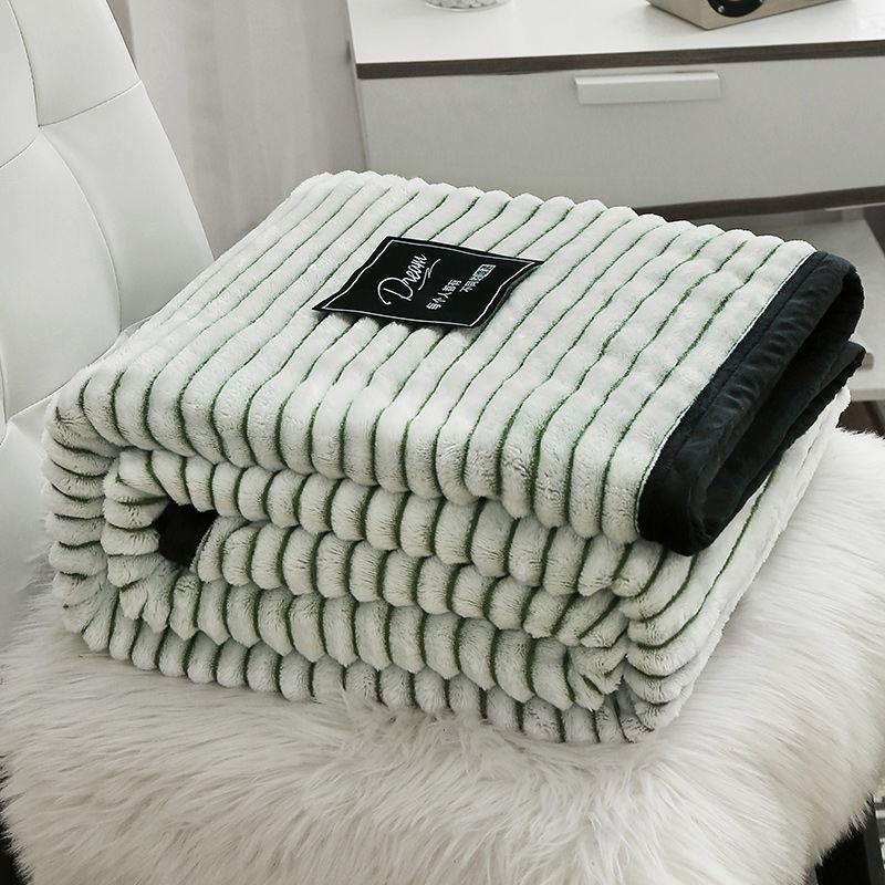 Blanket Thin Coral Fleece Blanket Office Napping Blanket Small Blanket Single Thicker Towel Air Conditioner Blanket Double Side Plus Fleece