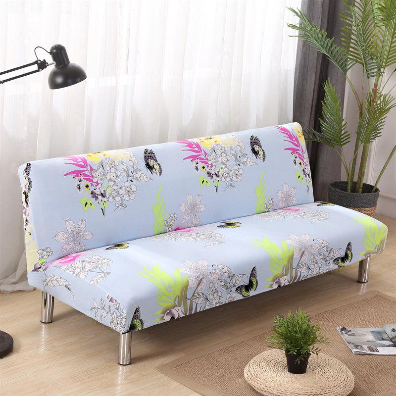 Magic Sofa Cover Without Armrest Folding Sofa Bed Cover  Elastic Furniture Protector Slipcover Couch Cover Armless Sofa Covers for Living Room