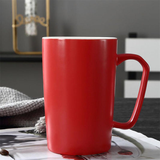 Creative Ceramic Cup Couple Mug Gift Cup with Lid Spoon Male and Female Household Water Cup Breakfast Milk Coffee Cup