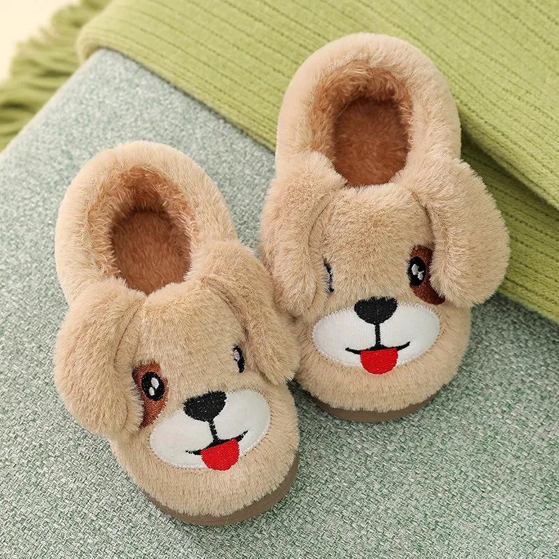 Men and Women Dog Design Sense Cotton Shoes Indoor and Outdoor Non-slip Casual Slippers Lightweight Flat Shoes Soft Shoes