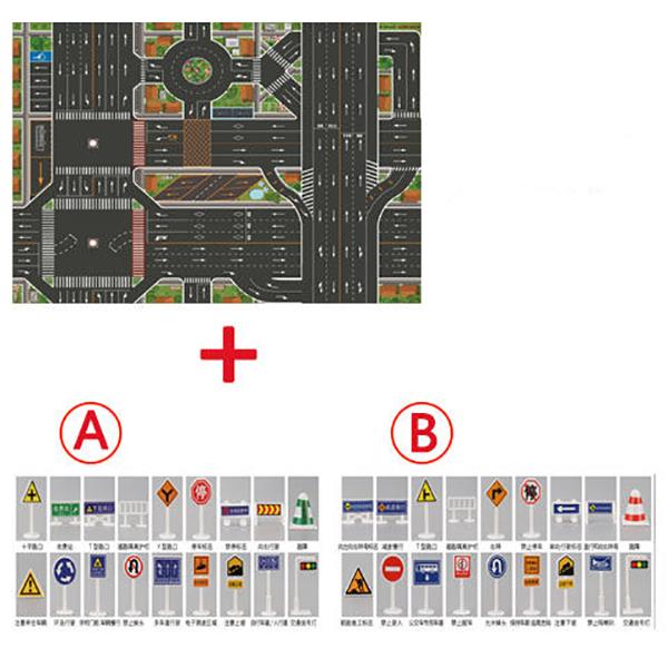 Play House Game Baby Crawling Mat Children's Urban Traffic Scene Map Highway Road Parking Map