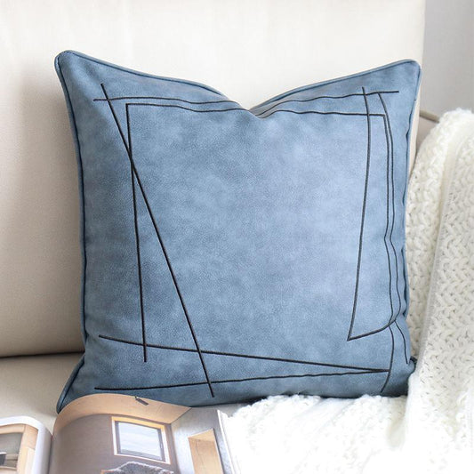 Nordic Abstract Geometric Embroidery Pillow Technology Fabric Simple Modern Pillow Living Room Sofa