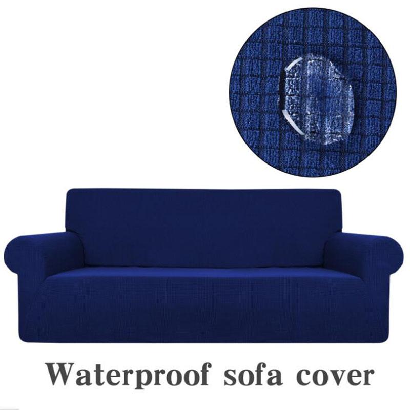 Nordic Style Waterproof  Stretch Sofa Cover L Shape Sofa Cover for Living Room  Full Covered Velvet Sofa Slipcover for  1/2/3/4 Seater Soaf