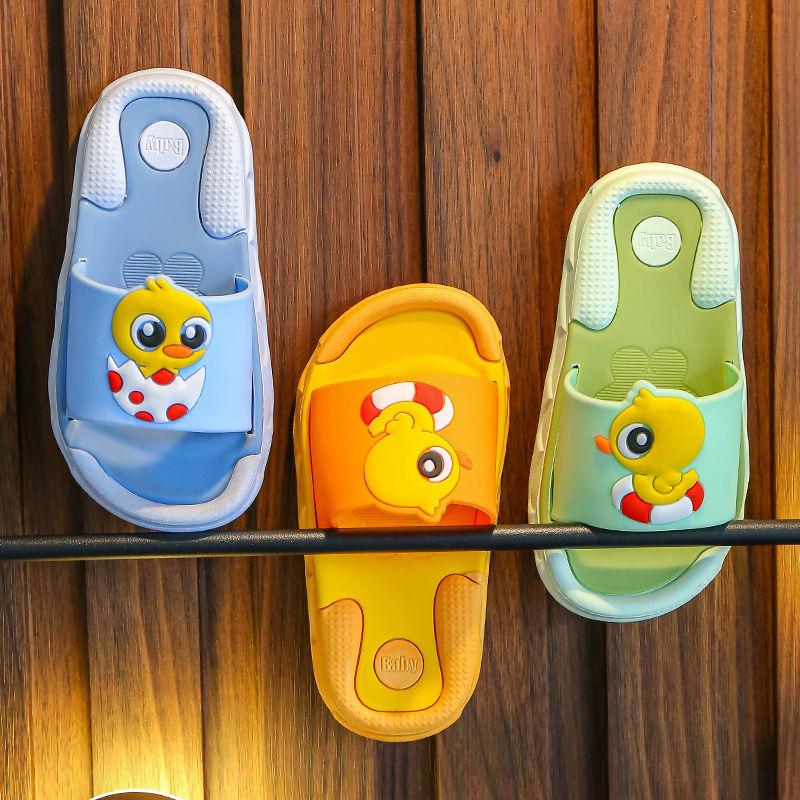 Children's Sandals Slippers Summer Boys  Girls Non-slip Soft Bottom Kids Bathroom Bath Slippers Cartoon Household Duckling Children Baby Slippers