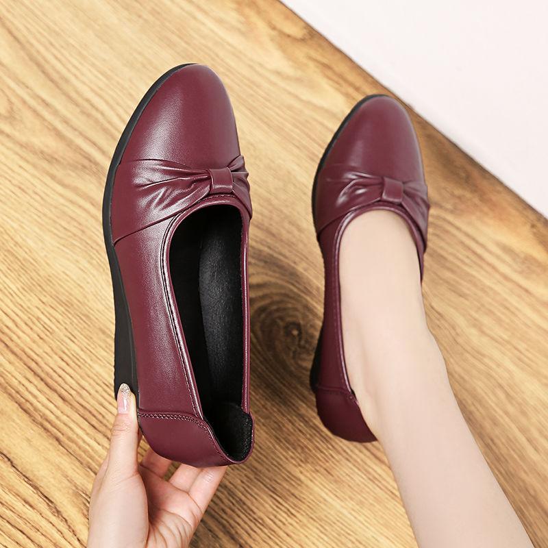 Single Shoes Women's Casual Shoes Women's Soft-soled Non-slip Comfortable Pump Shoes Wedge Heel Work Shoes Light and Soft