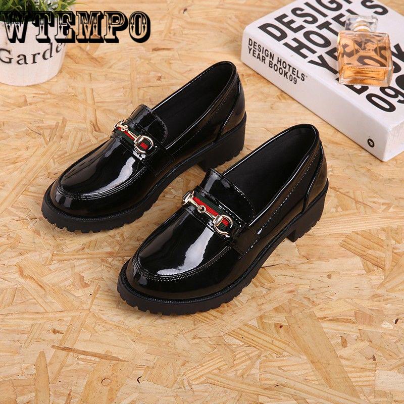 Leather  Oxford Shoes Woman Creepers Platform Shoes Female Footware Shoes Retro Leather Derby Shoes