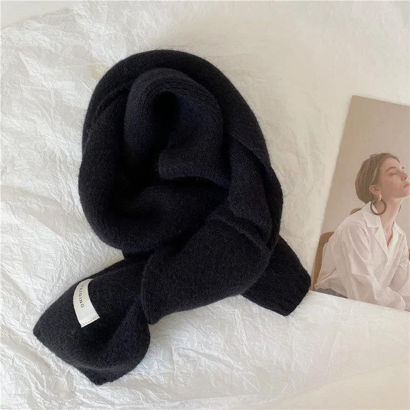 Scarf Female Winter Korean Fashion Solid Color Woven Scarf Thick Warm Wool Couple Scarf Shawl