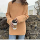 Autumn and Winter Loose Jacket Mid-length Casual Solid Color Sweater Round Neck Pullover Young Women's Top