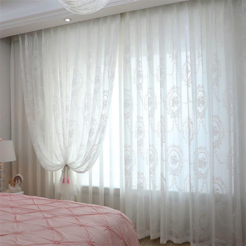 Europe White Yarn Curtain Window Tulle Curtains for Living Room Kitchen Modern Window Treatments Voile Curtain