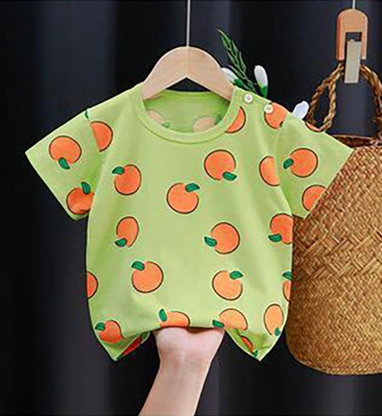 Summer Kids Cute Printing T Shirts Short Sleeve Tops Korean Style O-neck Loose T Shirts For Children Girls and Boys