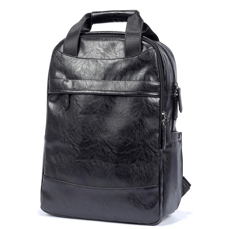 Leather Backpack Men's Casual Backpack & Travel Bags Western College Bookbag Laptop Computer Bag