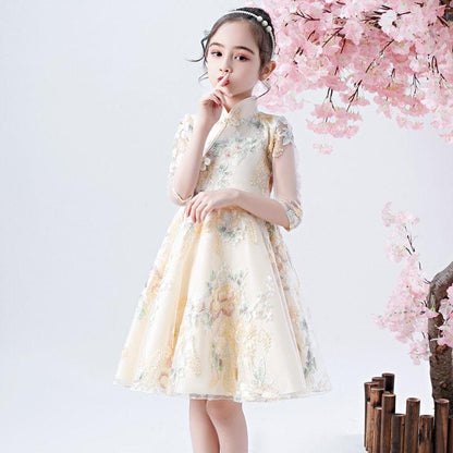 Girls Dress Cheongsam Chinese Style Improved Hanfu Children Princess Dress Girl Skirt Dress Summer