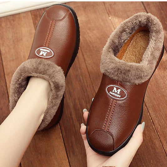 Women's Winter Cotton Shoes Plus Velvet Warm and Thick Short Flat Anti-ski Ground Cotton Boots