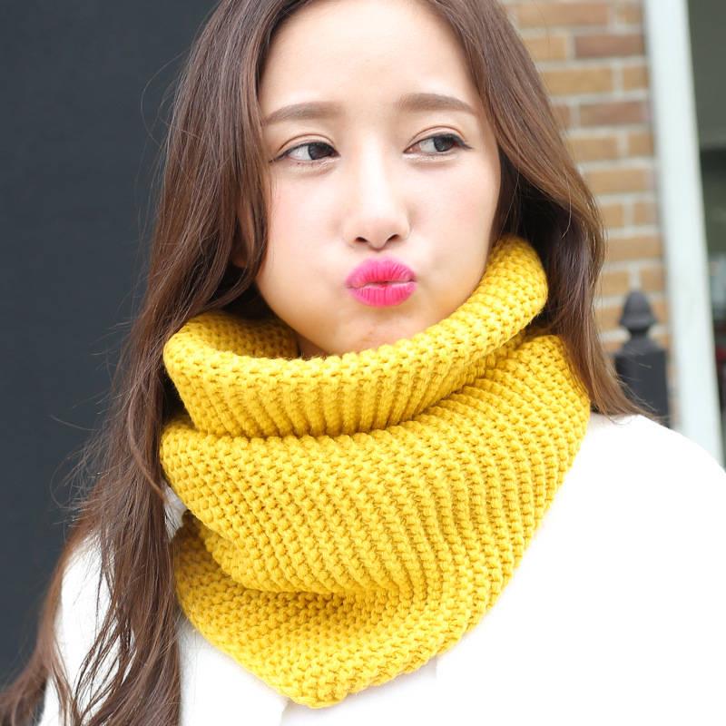 Women's Knitted Inch Scarf Knitted Warm Round Neck Scarf