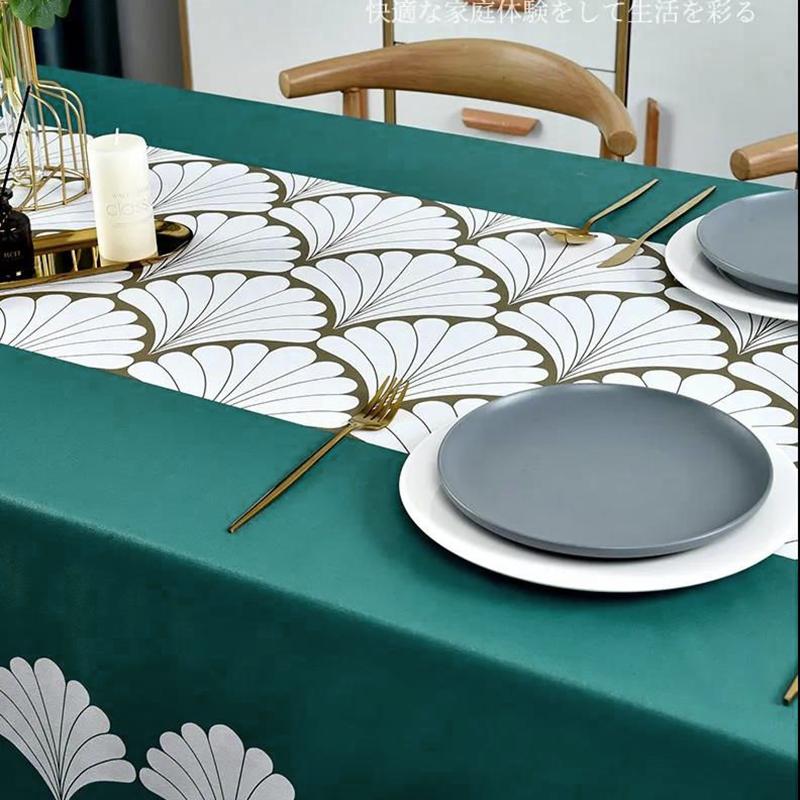 Tablecloth Waterproof Oil-proof Wash-free and Anti-scald Rectangular Table Tea Table Cloth Desk Mat PVC Rectangular Home Table Mat