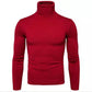 Winter Men's Sweater Turtleneck Slim Stretch Base Knitwear Solid Color Pullover Long Sleeve Sweater