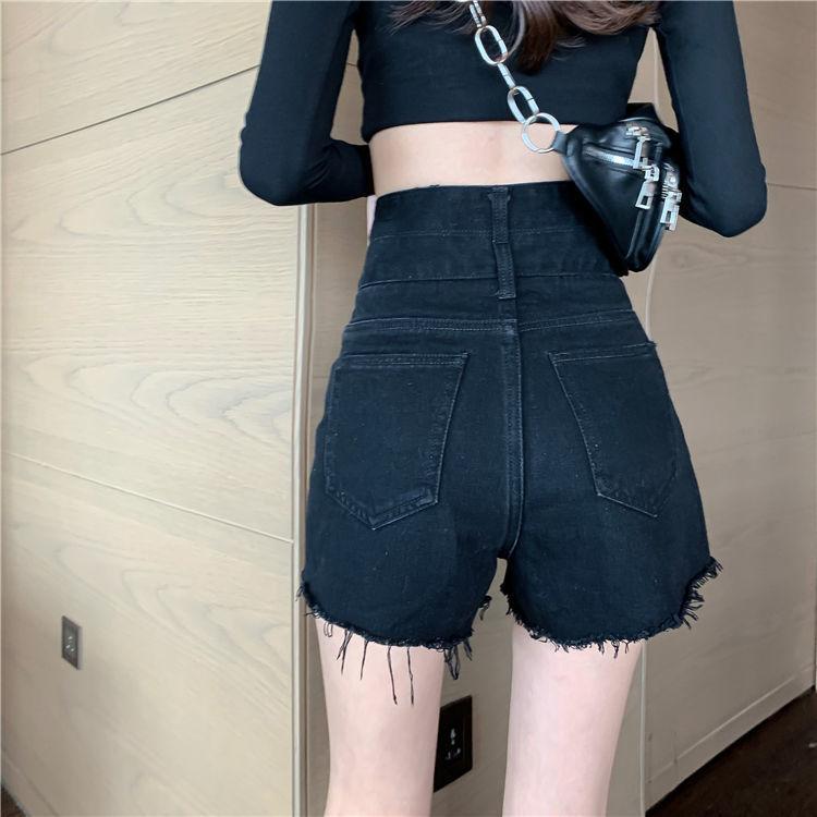 WTEMPO Spring and Summer High Waist Denim Shorts Women Loose Wide Leg A-line Thin Casual Shorts