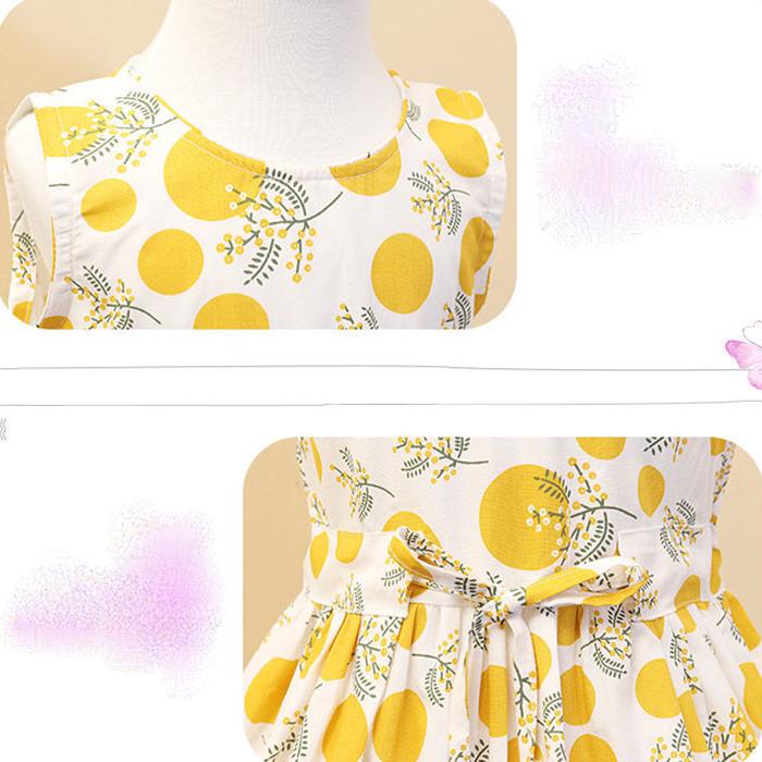 2PCS/Set Girls Dress +Hat Cotton Comfortable Children's Dress Summer Dress Floral Girls' Sleeveless Dress For Children