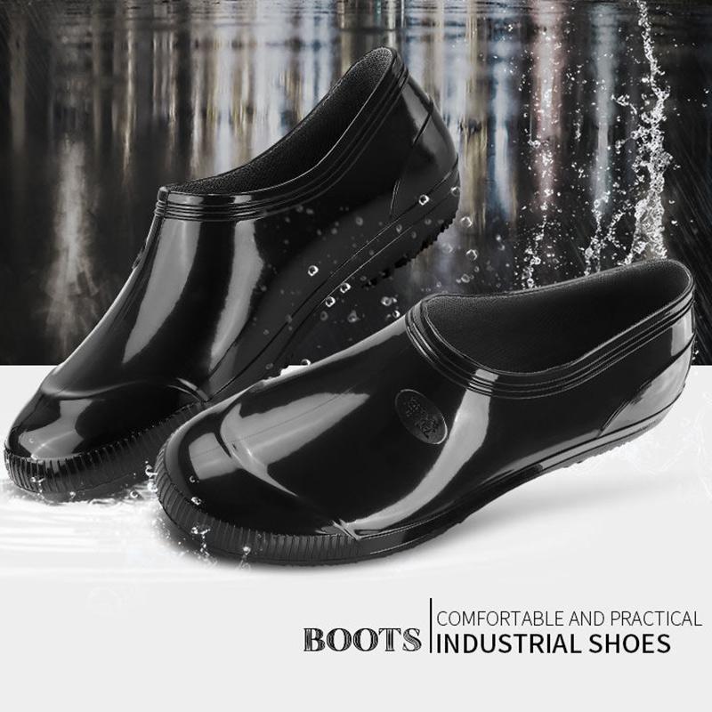 Low-cut Non-slip Waterproof Shoes Fashion Overshoes Kitchen Chef Rain Boots Men's Rubber Boots Rain Boots Adult Four Seasons Work Short Tube