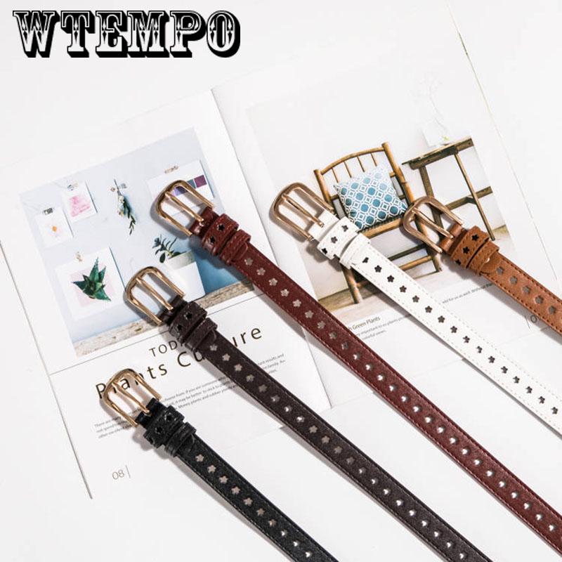 Metal Buckle Thin Casual Belt For Women Leather Belt Female Straps Waistband Accessories