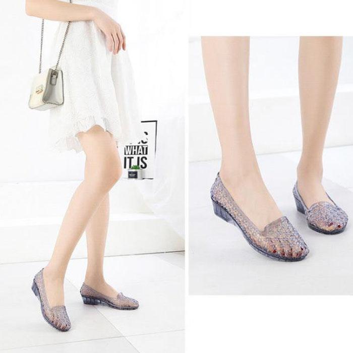 Jelly Shoes Sandals Female Summer Exterior Wearing Sand Beach Korean Version Increase Anti-slip Shoes