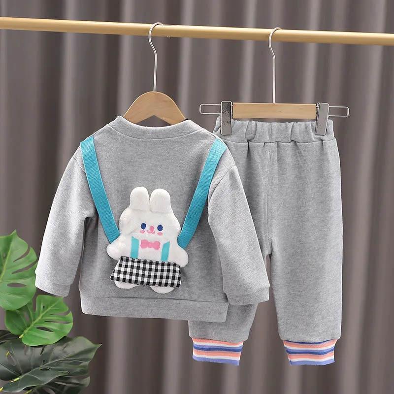 Baby Boy Spring and Autumn Suit Middle and Small Children Infant Children's Clothing Cardigan Jacket Autumn Clothes Three-piece Suit