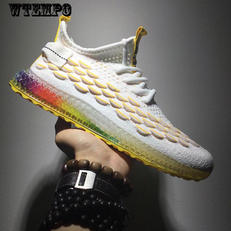 Summer Breathable Running Shoes Casual Sports Shoes Male Flying Woven Mesh Shoes