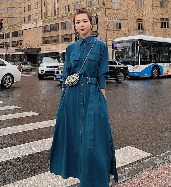 Dress Female Spring and Autumn Dress Long Sleeved Dresses for Women Office Clothing Tops