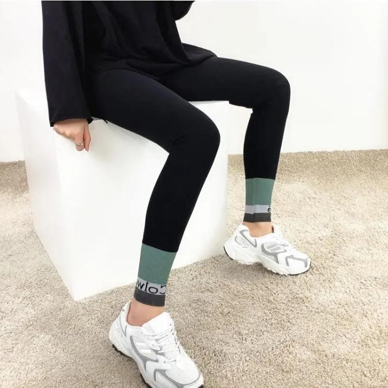 Ladies Cotton Leggings Korean Version Plus Velvet Tight-fitting Outerwear Elastic High Waist Thin Section Autumn and Winter Trousers Slim Pencil Pants