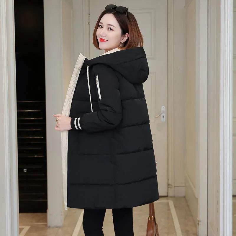 WTEMPO Women's Mid-length Winter Padded Jacket Korean Style Slim Padded Jacket Down Jacket