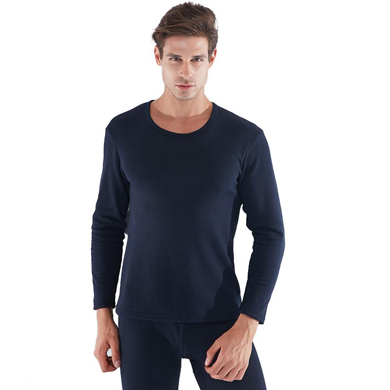 Men Winter Autumn Plus Velvet Thicken Thermal Underwear Tight Suit High Elasticity Wearable Comfortable Soft Lining O-neck Male Long Sleeve Breathable