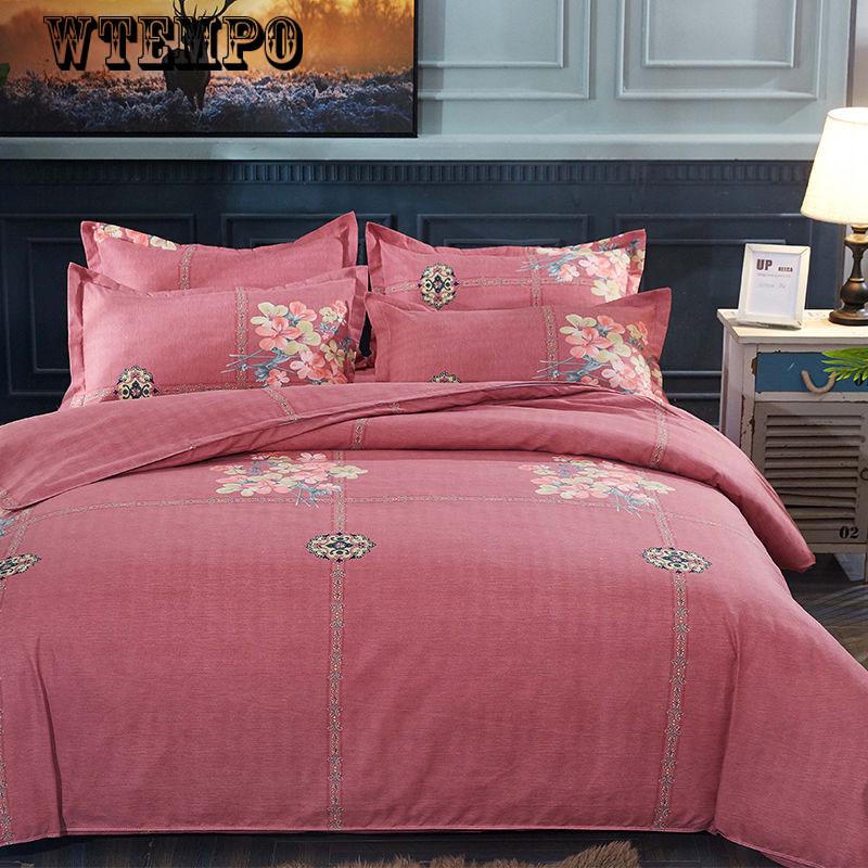 Bedclothes Simple Fashion Geometric Stripes Bed Sheet Duvet Cover Sets 4pcs Bedding Set