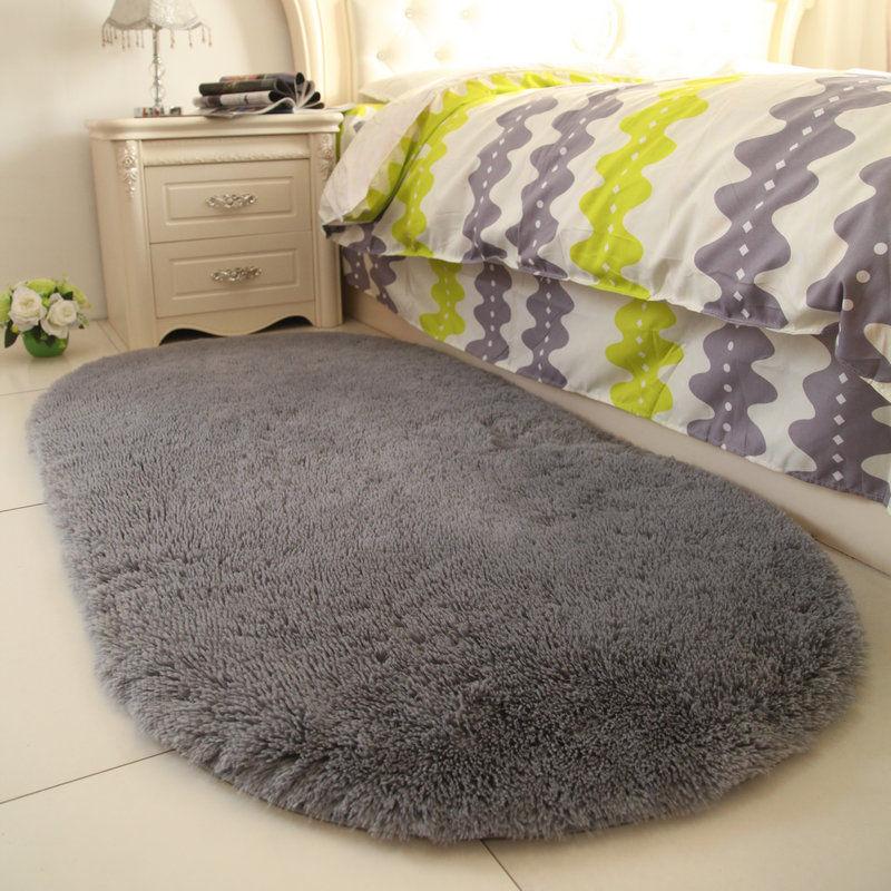 Bedside Carpet Oval Bedroom Bed Mats Under The Bed Living Room Full Room Cute Princess Wind Plush Mats