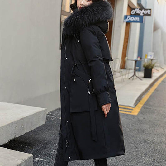 One-coat Three-wear Pie To Overcome Women's Mid-length Detachable Liner Cotton-padded Jacket with Velvet Thickening Waist Padded Jacket