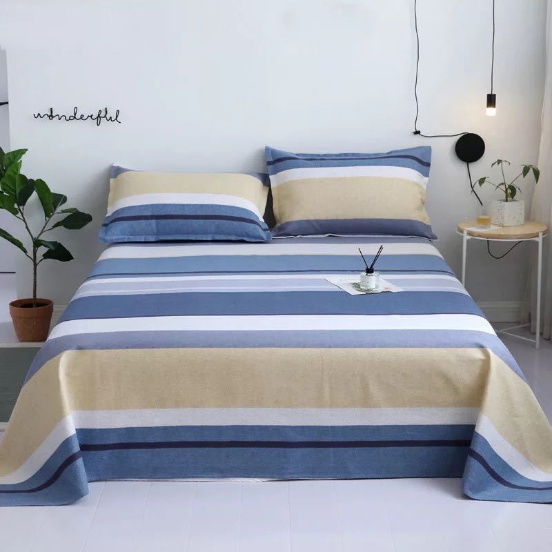 Thickened Old Coarse Cloth Bed Linen Single Piece Cotton Bed Linen Three Piece Set Bedding Cotton Bed Linen Dormitory Bed Linen Can Be Washed