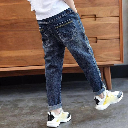 Boys' Denim Trousers Children's Clothing Jeans Spring and Autumn Clothing Boys Korean Casual Pants and Leggings