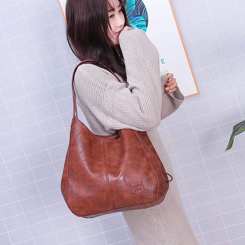 Big capacity European and American style Shoulder Handbag Trendy wild Woman bag Leather bag