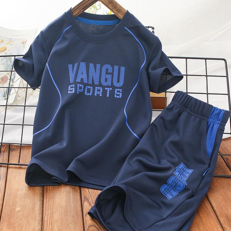 Children Clothing Set Boys and Girls Short-sleeved Shorts Suit Summer Thin Printing Letter Children Quick-drying Sports Two-piece Suit