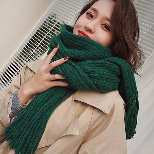 Female Wool Scarf Women Cashmere Scarves Long Shawl Wrap Blanket Warm Tippet