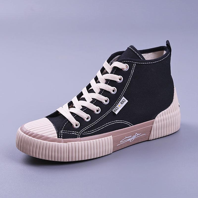 Ladies High-top Canvas Shoes Spring and Summer Korean Student Retro Style Sneakers All-match Casual Sports Shoes