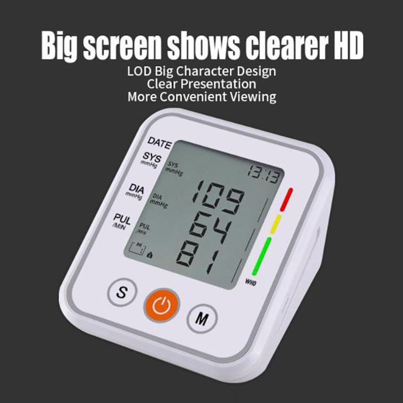 HD Home Sphygmomanometer Upper Arm Intelligent Digital Blood Pressure Meter Pressure Monitor with Broadband