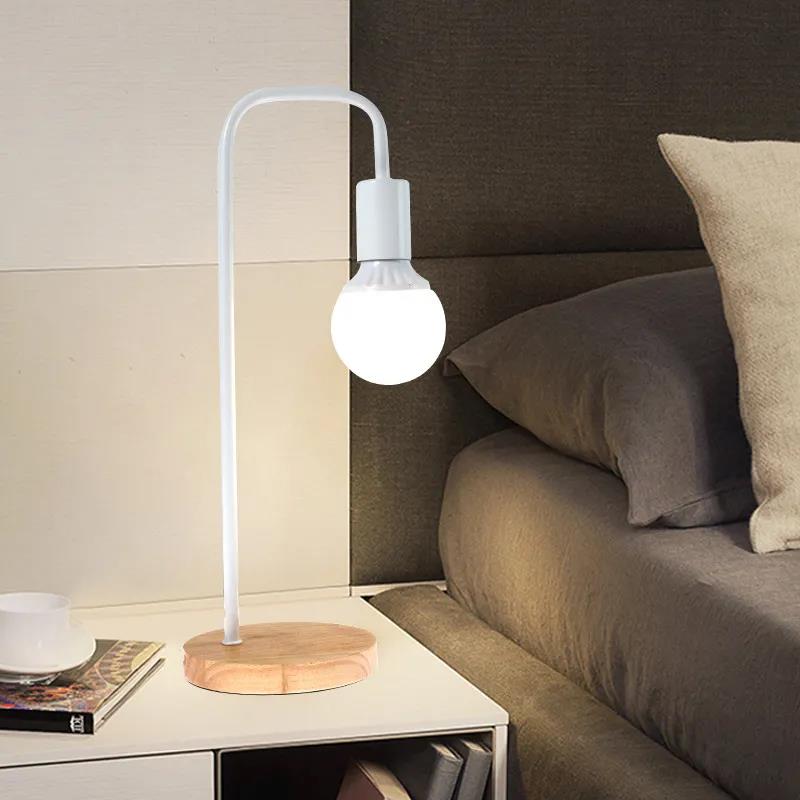 Nordic Minimalist Work Book Solid Table Wooden Table Lamp Modern Creative Personality Bedroom Bedside Literary Log Table Lamp