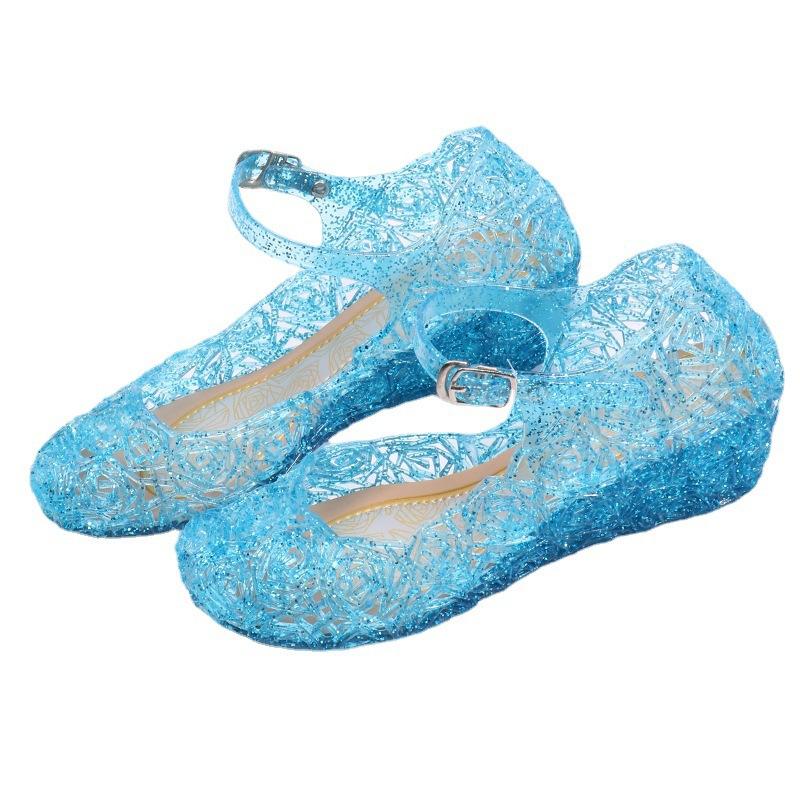 Girls Sandals Summer Non-slip Princess Shoes Fashion High Heel Sandals Cinderella Sandals