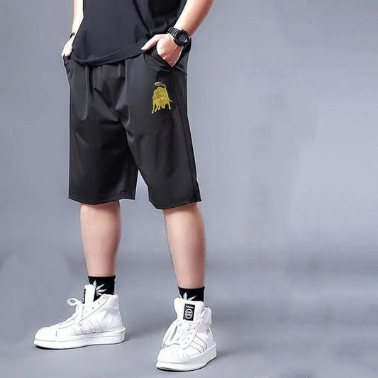 Summer Men's Youth Loose Casual Shorts Large Size Breathable and Comfortable Five-point Pants No Restraint Quick-drying Outer Wear Shorts