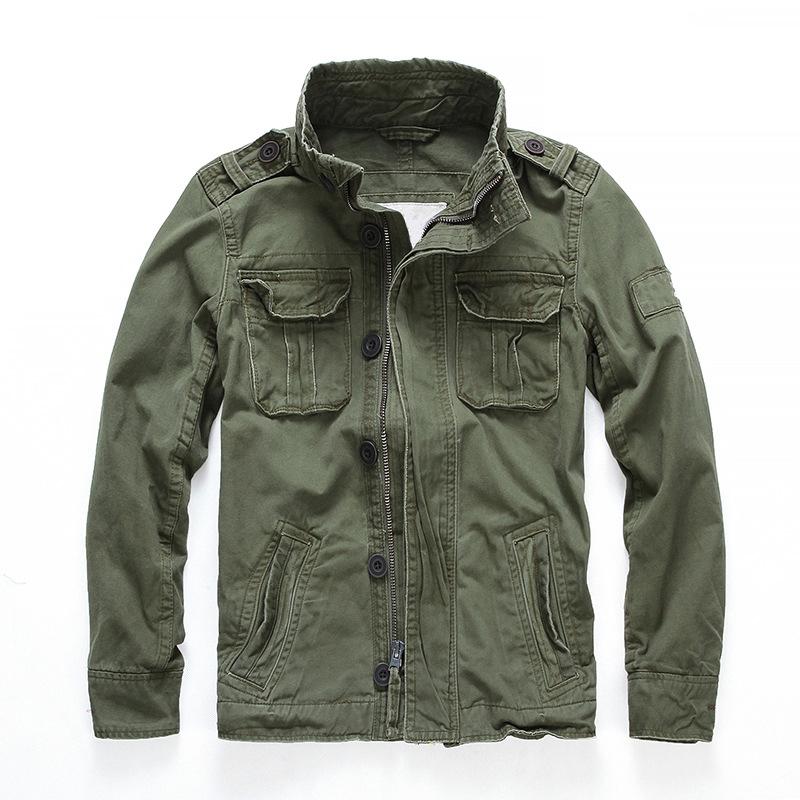 Camouflage Jacket Military Tactical Mens Jackets and Coats Stand Collar Cotton Casual Outerwear Fashion Denim Jacket