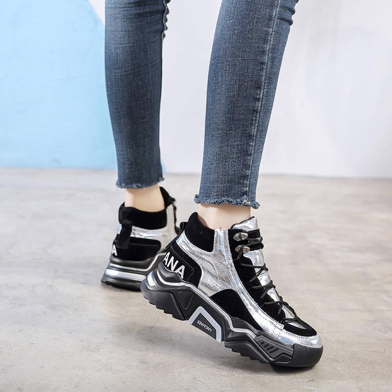 Ladies Dad Shoes Harajuku Thick Sole Female Chunky Shoes Platform Luxury Ladies Sneakers Increasing