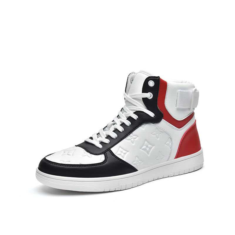 Plus Size36-44 Men High-top Sneakers Running Basketball Shoes Breathable Lightweight Non-slip Printing Shoes Wear-resistant Deodorant Skate Shoes