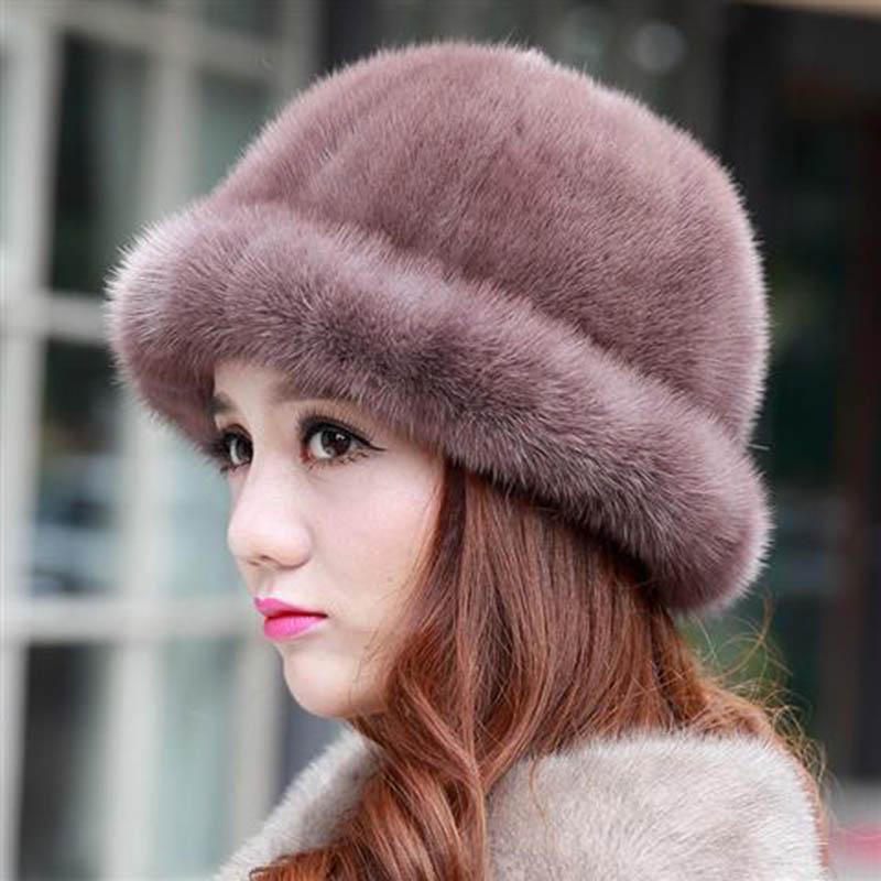 Winter Imitation Mink Hat Female Middle-aged and Elderly Hat Mink Fur Hat Fur Mother Pot Hat Top Hat